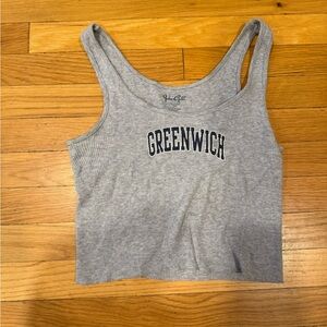 Brandy Melville Gray Tank with Greenwich Print